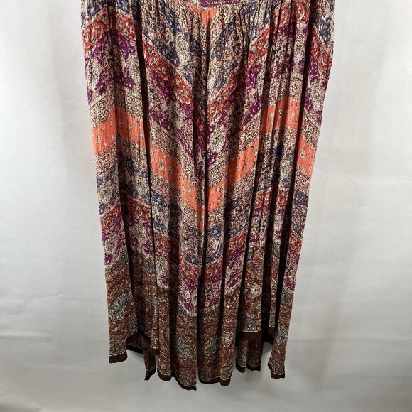 Bila Womens Maxi Dress Size XXL Multicolor Damask Sleeveless Crochet Scoop Neck - Picture 4 of 12